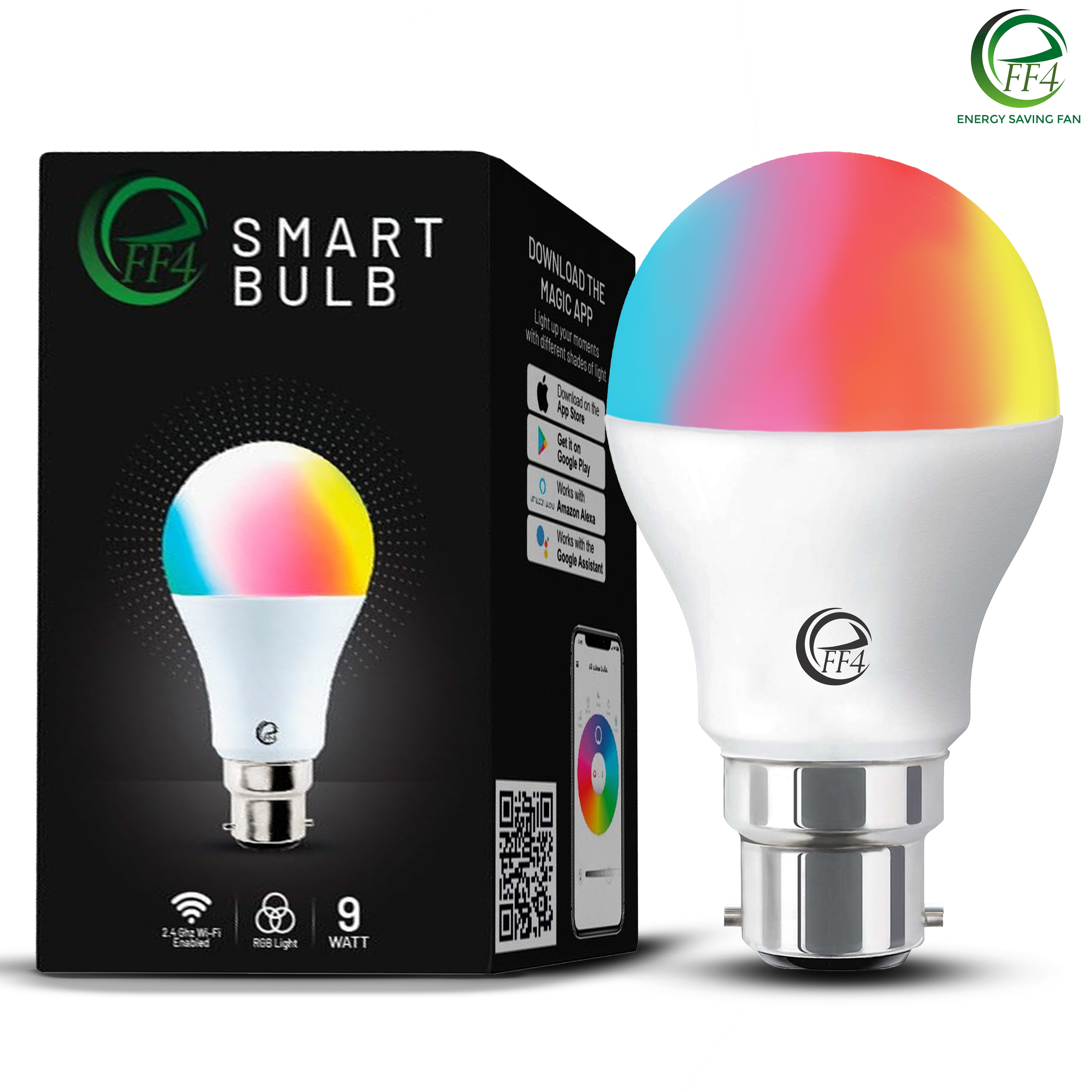 eFF4 A19 9-Watt Smart LED Color Changing App Control Bulb- Hundreds Color Option in 1 Bulb| Bulb for Home & Decoration Your Movie Nights or Parties