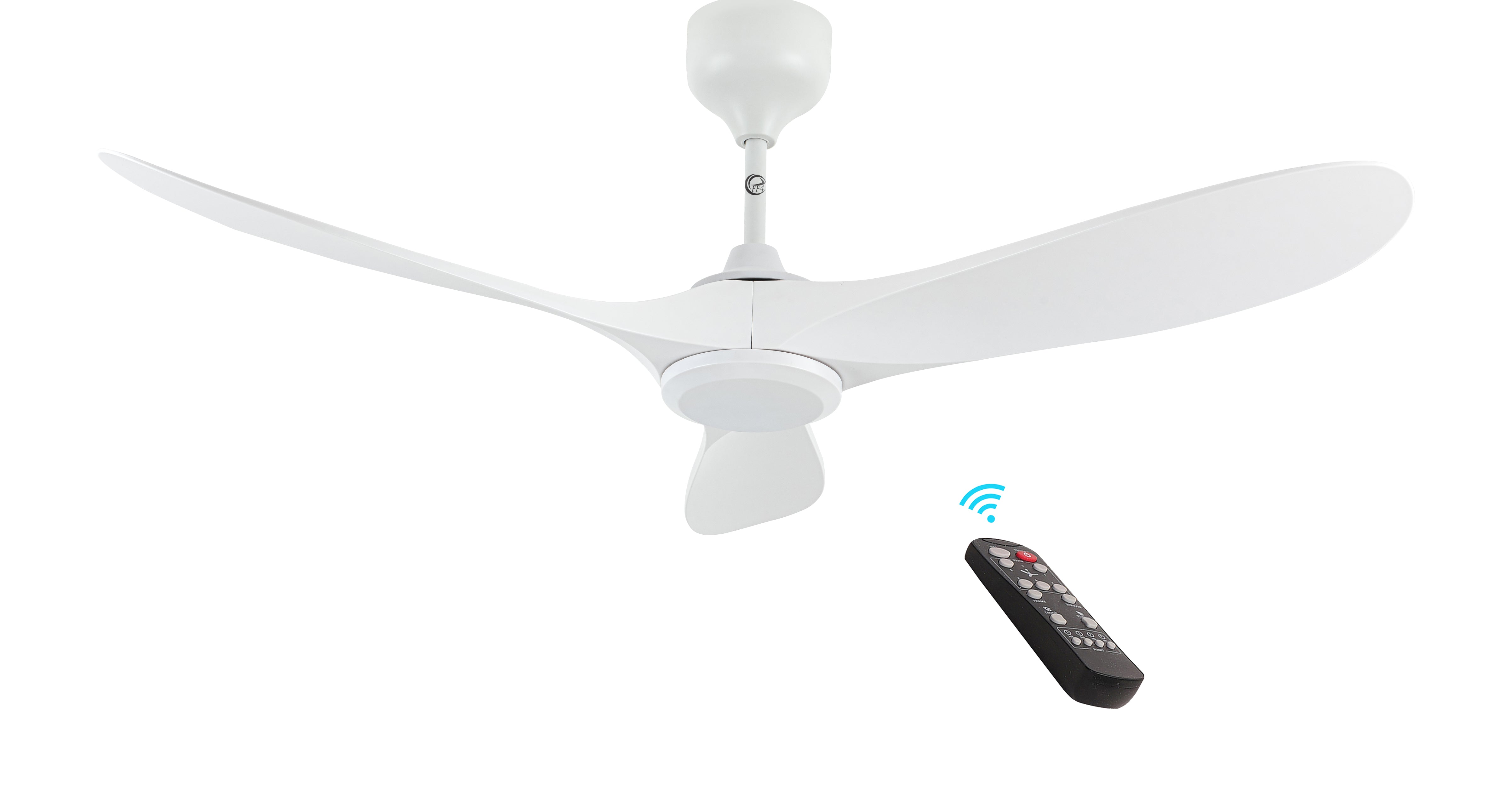 eFF4 asper 1320mm 3 blade 5 star BLDC ceiling Fan with Aerodynamic ABS Blades and Remote Control White/Black